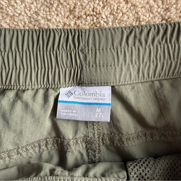 Columbia Cargo Pants Women M Green Hiking Outdoor Lightweight Elastic Waist - Picture 2 of 11